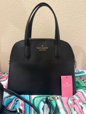 kate spade Black Medium Dome Satchel